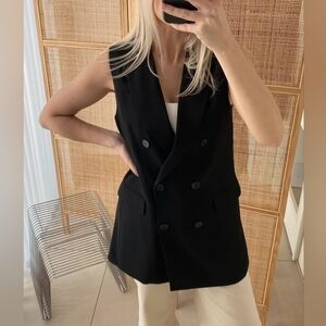 Mango Black Double-Breasted Women's Vest